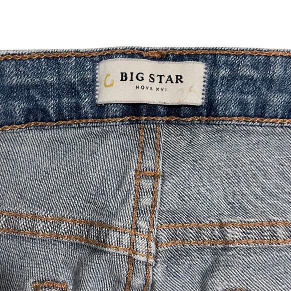 Big Star Womens Jeans Size 31 Blue Kate Crop Straight Mid Rise Distressed Denim - Picture 8 of 13